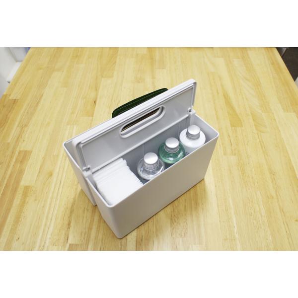 小物収納ケース 収納BOX 小物入れ 整理整頓 ひとまとめ シンプル 収納箱 道具箱 ツールボックス 蓋 ふた スタッキング 重ねられる 雑貨 白 ホワイト 半透明 【納期B】【lic-nit-0003】