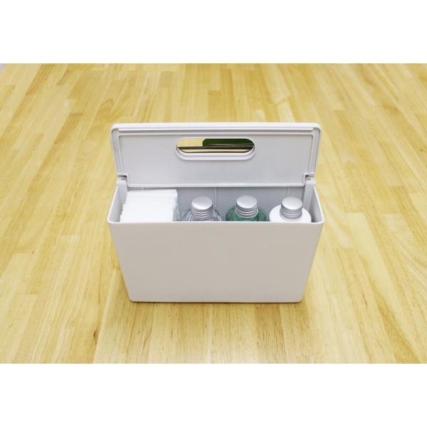 小物収納ケース 収納BOX 小物入れ 整理整頓 ひとまとめ シンプル 収納箱 道具箱 ツールボックス 蓋 ふた スタッキング 重ねられる 雑貨 白 ホワイト 半透明 【納期B】【lic-nit-0003】
