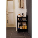 キッチンワゴン 収納ワゴン ラック キャスター付き 3段 台所 リビング サニタリー ガレージ 車庫 倉庫 シンプル おしゃれ 白 ホワイト 黒 ブラック 【納期B】【lic-nit-0006】