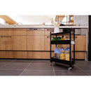 キッチンワゴン 収納ワゴン ラック キャスター付き 3段 台所 リビング サニタリー ガレージ 車庫 倉庫 シンプル おしゃれ 白 ホワイト 黒 ブラック 【納期B】【lic-nit-0006】