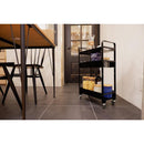 キッチンワゴン 収納ワゴン ラック キャスター付き 3段 台所 リビング サニタリー ガレージ 車庫 倉庫 シンプル おしゃれ 白 ホワイト 黒 ブラック 【納期B】【lic-nit-0006】