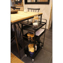 キッチンワゴン 収納ワゴン ラック キャスター付き 3段 台所 リビング サニタリー ガレージ 車庫 倉庫 シンプル おしゃれ 白 ホワイト 黒 ブラック 【納期B】【lic-nit-0006】