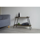 ラック 2段 収納ラック 棚 おしゃれ 台形 北欧 カフェ風 インテリア ナチュラル カントリー アメリカン アイアン 脚 シンプル 木製 棚板 天然木 スタイリッシュ 【納期B】【lic-nit-0007】