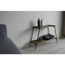 ラック 2段 収納ラック 棚 おしゃれ 台形 北欧 カフェ風 インテリア ナチュラル カントリー アメリカン アイアン 脚 シンプル 木製 棚板 天然木 スタイリッシュ 【納期B】【lic-nit-0007】