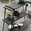 ラック 3段 収納ラック 棚 おしゃれ 北欧 カフェ風 インテリア ナチュラル カントリー アイアン 脚 シンプル 木製 棚板 天然木 スタイリッシュ お洒落 台形 【納期B】【lic-nit-0008】