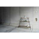 ラック 3段 収納ラック 棚 おしゃれ 北欧 カフェ風 インテリア ナチュラル カントリー アイアン 脚 シンプル 木製 棚板 天然木 スタイリッシュ お洒落 台形 【納期B】【lic-nit-0008】