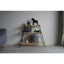 ラック 3段 収納ラック 棚 おしゃれ 北欧 カフェ風 インテリア ナチュラル カントリー アイアン 脚 シンプル 木製 棚板 天然木 スタイリッシュ お洒落 台形 【納期B】【lic-nit-0008】