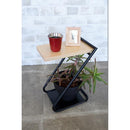 サイドテーブル 北欧 おしゃれ ベッドサイド ソファサイド アイアン 脚 フレーム 木製 天板 天然木 カフェ風 シンプル ラック 棚 物置き ロータイプ 低い 【納期B】【lic-nit-0011】