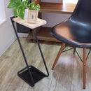 サイドテーブル 北欧 おしゃれ ベッド ソファサイド 脚 鉄製 木製 天板 天然木 カフェ風 インテリア シンプル ラック 棚 物置き ハイタイプ 高さのある 【納期B】【lic-nit-0012】