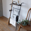 ラダーラック ハンガーラック 壁掛け 立て掛け おしゃれ シンプル 北欧 スタイリッシュ スリム 小物置き 天板 ラック お洒落 リビング 【納期B】【lic-nit-0024】