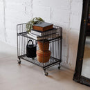 サイドワゴン ワイヤー ワゴン 収納 ラック キャスター付き インダストリアル 無骨 おしゃれ 男前 棚 2段 リビング 玄関 ガレージ 車庫 【納期B】【lic-nit-0029】