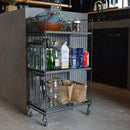 サイドワゴン 3段 ワイヤー 収納ラック 棚 キャスター付き インダストリアル 無骨 おしゃれ インテリア リビング 玄関 ガレージ 車庫 【納期B】【lic-nit-0030】