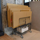 ダンボール収納ラック ストッカー 収納ワゴン 段ボール おしゃれ キャスターつき 倉庫 事務所 作業場 サイドワゴン インダストリアル 【納期B】【lic-nit-0031】