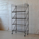 シューズラック 8足 4段 靴 収納 ワイヤーラック キャスター おしゃれ シンプル 北欧 玄関 エントランス インダストリアル 無骨 無機質 【納期B】【lic-nit-0033】