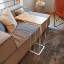 サイドテーブル おしゃれ 北欧 シンプル 白 ソファサイド ベッドサイド サブ ミニテーブル ホワイト 直線的 2way スチール脚 天然木製 【納期B】【lic-nit-0040】