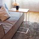 サイドテーブル おしゃれ 北欧 シンプル 白 ソファサイド ベッドサイド サブ ミニテーブル ホワイト 直線的 2way スチール脚 天然木製 【納期B】【lic-nit-0040】