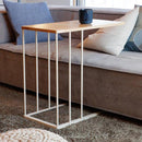 サイドテーブル おしゃれ 北欧 シンプル 白 ソファサイド ベッドサイド サブ ミニテーブル ホワイト 直線的 2way スチール脚 天然木製 【納期B】【lic-nit-0040】