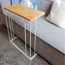 サイドテーブル おしゃれ 北欧 シンプル 白 ソファサイド ベッドサイド サブ ミニテーブル ホワイト 直線的 2way スチール脚 天然木製 【納期B】【lic-nit-0040】