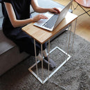 サイドテーブル おしゃれ 北欧 シンプル 白 ソファサイド ベッドサイド サブ ミニテーブル ホワイト 直線的 2way スチール脚 天然木製 【納期B】【lic-nit-0040】