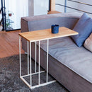 サイドテーブル おしゃれ 北欧 シンプル 白 ソファサイド ベッドサイド サブ ミニテーブル ホワイト 直線的 2way スチール脚 天然木製 【納期B】【lic-nit-0040】