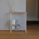 スリムラック 棚 省スペース コンパクト トイレ オープンラック おしゃれ 北欧 天然木製 スチール 脚 白 ホワイト スリッパラック 玄関 【納期B】【lic-nit-0041】