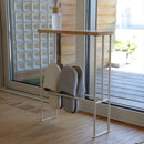 スリムラック 棚 省スペース コンパクト トイレ オープンラック おしゃれ 北欧 天然木製 スチール 脚 白 ホワイト スリッパラック 玄関 【納期B】【lic-nit-0041】