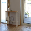 スリムラック 棚 省スペース コンパクト トイレ オープンラック おしゃれ 北欧 天然木製 スチール 脚 白 ホワイト スリッパラック 玄関 【納期B】【lic-nit-0041】