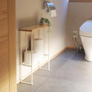 スリムラック 棚 省スペース コンパクト トイレ オープンラック おしゃれ 北欧 天然木製 スチール 脚 白 ホワイト スリッパラック 玄関 【納期B】【lic-nit-0041】