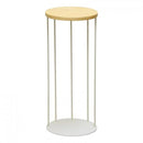 サイドテーブル おしゃれ 北欧 シンプル ソファサイド ベッド ラウンドテーブル 円 丸 白 ホワイト スチール 脚 天然木製 天板 棚 ラック 【納期B】【lic-nit-0042】