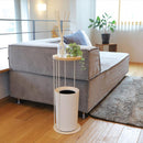 サイドテーブル おしゃれ 北欧 シンプル ソファサイド ベッド ラウンドテーブル 円 丸 白 ホワイト スチール 脚 天然木製 天板 棚 ラック 【納期B】【lic-nit-0042】