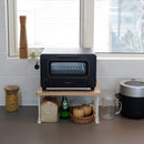 キッチンラック 棚 収納 オープンラック シンプル おしゃれ 北欧 ホワイト 白 天然木製 天板 スチール 脚 飾り台 土台 トースター レンジ 【納期B】【lic-nit-0043】