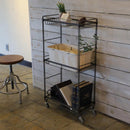 シェルフ 棚 収納 オープンラック ワイヤー スチール キャスター付き インダストリアル おしゃれ 無骨 ガレージ 車庫 オープンシェルフ 【納期B】【lic-nit-0044】