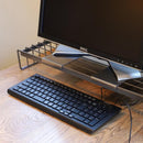 モニター台 モニターラック スタンド パソコンモニター用 ワイヤー スチールラック 本立て マガジンラック 収納棚 PC インダストリアル 【納期B】【lic-nit-0045】