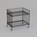 ワゴン スチールラック 収納 棚 キャスター付き ワイヤー ワイド 幅広 2段 インダストリアル 無骨な インテリア おしゃれ 鉄製 シンプル 【納期B】【lic-nit-0048】