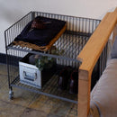 ワゴン スチールラック 収納 棚 キャスター付き ワイヤー ワイド 幅広 2段 インダストリアル 無骨な インテリア おしゃれ 鉄製 シンプル 【納期B】【lic-nit-0048】