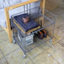 ワゴン スチールラック 収納 棚 キャスター付き ワイヤー ワイド 幅広 2段 インダストリアル 無骨な インテリア おしゃれ 鉄製 シンプル 【納期B】【lic-nit-0048】