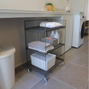 ワゴン スチールラック 収納棚 キャスターつき ワイヤー ワイド 幅広 3段 インダストリアル おしゃれ 鉄製 玄関 ランドリー収納 キッチン 【納期B】【lic-nit-0053】