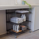 ワゴン スチールラック 収納棚 キャスターつき ワイヤー ワイド 幅広 3段 インダストリアル おしゃれ 鉄製 玄関 ランドリー収納 キッチン 【納期B】【lic-nit-0053】