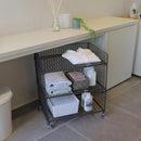 ワゴン スチールラック 収納棚 キャスターつき ワイヤー ワイド 幅広 3段 インダストリアル おしゃれ 鉄製 玄関 ランドリー収納 キッチン 【納期B】【lic-nit-0053】