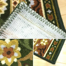 廊下用マット 廊下敷きカーペット 80×120cm アラベスク 柄 唐草模様 装飾 アラビア風 幾何学 抗菌 防臭 吸水 速乾 床材 すべり止め 日本製 おしゃれ 高級感 【納期B】【lic-sas-008】