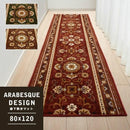 廊下用マット 廊下敷きカーペット 80×120cm アラベスク 柄 唐草模様 装飾 アラビア風 幾何学 抗菌 防臭 吸水 速乾 床材 すべり止め 日本製 おしゃれ 高級感 【納期B】【lic-sas-008】