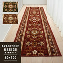 廊下用マット 廊下敷きカーペット 80×700cm ロングマット 長い アラベスク 柄 唐草 模様 装飾 アラビア風 幾何学的文様 抗菌 滑り止め 日本製 おしゃれ 高級感 【納期B】【lic-sas-014】