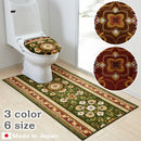 トイレマット ロング 80×130cm アラベスク 模様 幾何学的文様 柄 花柄 エレガンス おしゃれ 高級感 トイレ 床 マット 足元 緑 赤系 茶色 【納期B】【lic-sas-018】