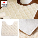 トイレマット ラグ 敷き物 シンプル おしゃれ 北欧 南欧 無地 石畳 デザイン タイル柄 コットン 綿100% すべり止め 洗濯機 丸洗い 日本製 【納期B】【lic-sas-338】