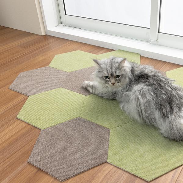 六角形タイルカーペット ヘキサゴン 床材 シート 置くだけ 吸着