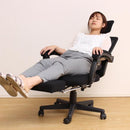 オフィスチェア メッシュ リクライニング 足置き オットマン 椅子 事務 パソコンチェア PCチェア ひじ掛け 肘付き 黒 ブラック ブルー 青 グリーン 緑 グレー 【納期D】【lic-tan-145】