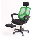 オフィスチェア メッシュ リクライニング 足置き オットマン 椅子 事務 パソコンチェア PCチェア ひじ掛け 肘付き 黒 ブラック ブルー 青 グリーン 緑 グレー 【納期D】【lic-tan-145】