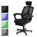 オフィスチェア メッシュ リクライニング 足置き オットマン 椅子 事務 パソコンチェア PCチェア ひじ掛け 肘付き 黒 ブラック ブルー 青 グリーン 緑 グレー 【納期D】【lic-tan-145】