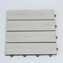 デッキパネル 木目 ウッド調デッキ 人工木 ウッドタイル 床材 フロアタイル DIY リフォーム 庭 ベランダ テラス 玄関 ジョイント 白 ホワイト 茶色 9枚セット 【納期D】【lic-tan-175-9】