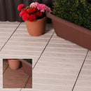 デッキパネル 木目 ウッド調デッキ 人工木 ウッドタイル 床材 フロアタイル DIY リフォーム 庭 ベランダ テラス 玄関 ジョイント 白 ホワイト 茶色 9枚セット 【納期D】【lic-tan-175-9】